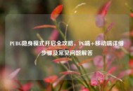 PUBG隐身模式开启全攻略，PC端+移动端详细步骤及常见问题解答