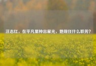 汪志红，在平凡里种出星光，她现任什么职务？