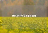 PUBG 开月卡教程全面解析