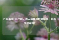 PUBG衣服CDK代刷，诱人福利背后藏陷阱，你真的敢踩吗？