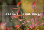 CF五字霸气ID大全，一枪定乾坤，燃爆战场！