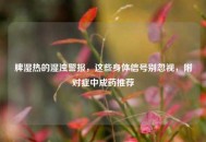 脾湿热的湿浊警报，这些身体信号别忽视，附对症中成药推荐