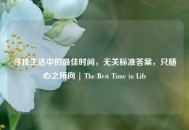 寻找生活中的更佳时间，无关标准答案，只随心之所向 | The Best Time in Life
