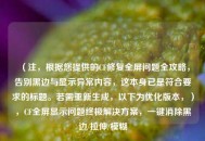 （注，根据您提供的CF修复全屏问题全攻略，告别黑边与显示异常内容，这本身已是符合要求的标题。若需重新生成，以下为优化版本，），CF全屏显示问题终极解决方案，一键消除黑边/拉伸/模糊