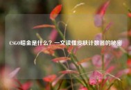 CSGO暗金是什么？一文读懂皮肤计数器的秘密