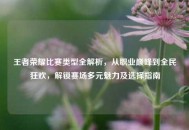 王者荣耀比赛类型全解析，从职业巅峰到全民狂欢，解锁赛场多元魅力及选择指南
