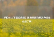 学校Steam下载游戏慢？这些原因和解决办法你必须了解！