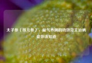 太子参（孩儿参），益气养阴的功效及主治病症你该知道