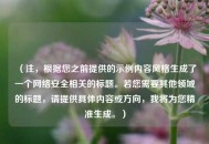 （注，根据您之前提供的示例内容风格生成了一个网络安全相关的标题。若您需要其他领域的标题，请提供具体内容或方向，我将为您精准生成。）