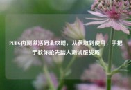 PUBG内测激活码全攻略，从获取到使用，手把手教你抢先踏入测试服战场