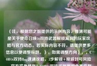 （注，根据您之前提供的示例内容，推测可能是关于使命召唤16双持武器解锁漏洞的玩家攻略与官方动态。若实际内容不符，请提供更多信息以便调整标题。），如需调整方向），，COD16双持Bug速通攻略，3步解锁+规避封号风险，官方紧急修复！COD16双持武器漏洞全事件复盘，双持武器提前解锁？COD16漏洞利用实测报告