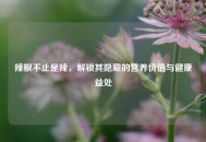 辣椒不止是辣，解锁其隐藏的营养价值与健康益处