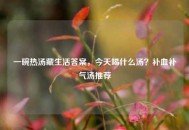 一碗热汤藏生活答案，今天喝什么汤？补血补气汤推荐