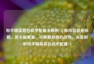 和平精英背包战术配置全解析 （原内容就是标题，若不能重复，可根据其核心改为，深度剖析和平精英背包战术配置 ）