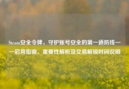 Steam安全令牌，守护账号安全的之一道防线——启用指南、重要性解析及交易解锁时间说明