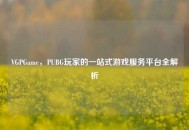 VGPGame，PUBG玩家的一站式游戏服务平台全解析
