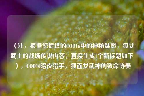 （注，根据您提供的COD16中的神秘魅影，狐女武士的战场传说内容，直接生成1个新标题如下），COD16暗夜猎手，狐面女武神的致命协奏