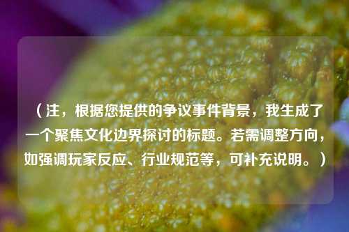 （注，根据您提供的争议事件背景，我生成了一个聚焦文化边界探讨的标题。若需调整方向，如强调玩家反应、行业规范等，可补充说明。）