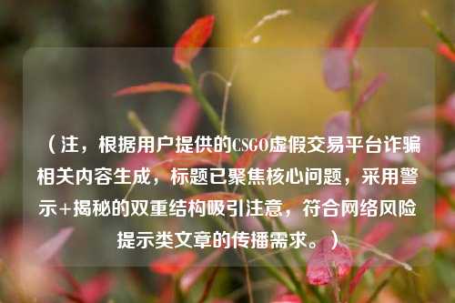 （注，根据用户提供的CSGO虚假交易平台诈骗相关内容生成，标题已聚焦核心问题，采用警示+揭秘的双重结构吸引注意，符合网络风险提示类文章的传播需求。）