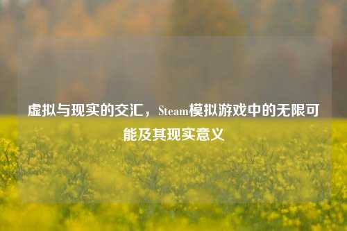 虚拟与现实的交汇，Steam模拟游戏中的无限可能及其现实意义
