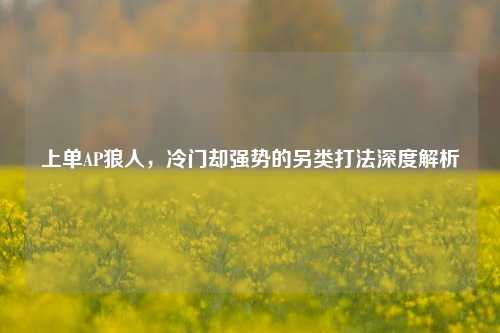 上单AP狼人，冷门却强势的另类打法深度解析