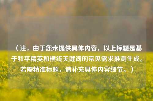 （注，由于您未提供具体内容，以上标题是基于和平精英和横线关键词的常见需求推测生成。若需精准标题，请补充具体内容细节。）