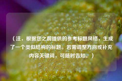 （注，根据您之前提供的参考标题风格，生成了一个类似结构的标题。若需调整方向或补充内容关键词，可随时告知。）