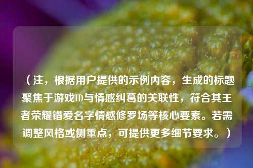 (注,根据用户提供的示例内容,生成的标题聚焦于游戏ID与情感纠葛的关联性,符合其王者荣耀错爱名字情感修罗场等核心要素。若需调整风格或侧重点,可提供更多细节要求。)