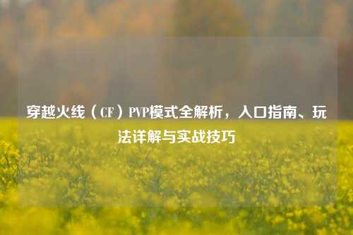 穿越火线（CF）PVP模式全解析，入口指南、玩法详解与实战技巧
