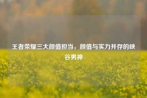 王者荣耀三大颜值担当，颜值与实力并存的峡谷男神