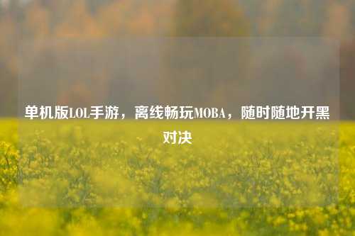 单机版LOL手游，离线畅玩MOBA，随时随地开黑对决