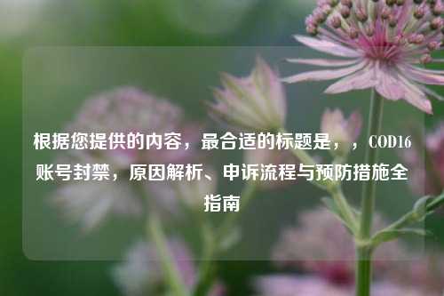 根据您提供的内容，最合适的标题是，，COD16账号封禁，原因解析、申诉流程与预防措施全指南