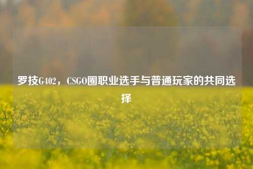 罗技G402,CSGO圈职业选手与普通玩家的共同选择