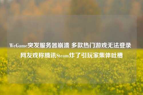 WeGame突发服务器崩溃 多款热门游戏无法登录 网友戏称腾讯Steam炸了引玩家集体吐槽