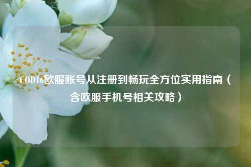 COD16欧服账号从注册到畅玩全方位实用指南（含欧服手机号相关攻略）