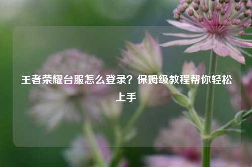 王者荣耀台服怎么登录？保姆级教程帮你轻松上手