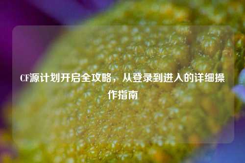 CF源计划开启全攻略，从登录到进入的详细操作指南